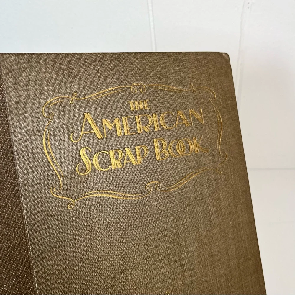Antique 'The American Scrapbook' Book (1928) Home Decor Book Stack Staging